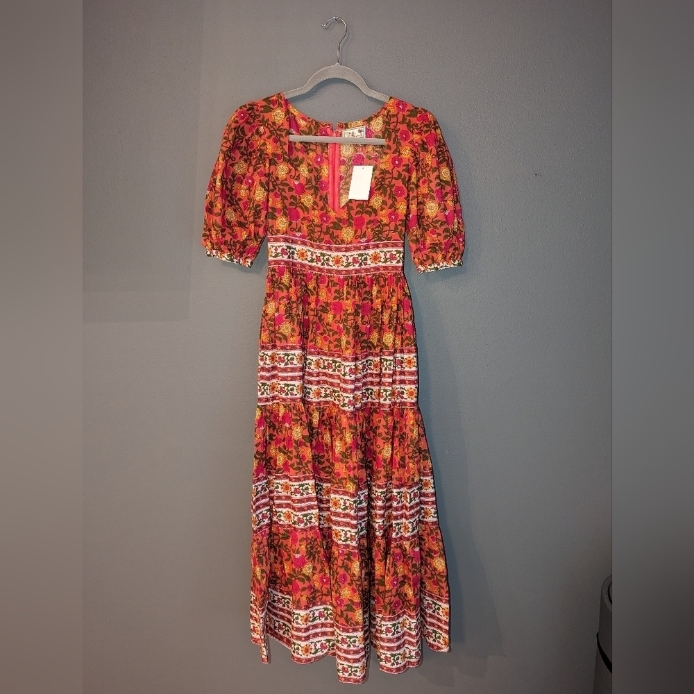 NEW. NWT. Mille Resort & Travel Floral cotton dress. Women's size XS. - Picture 6 of 11